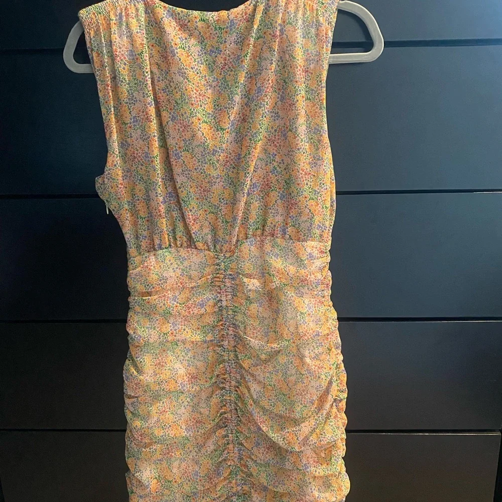 ZARA Floral Ruched Dress - Picture 3 of 4
